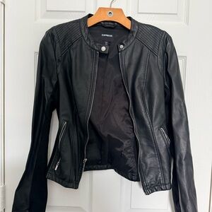 Express Women's Sleek Black Leather Jacket